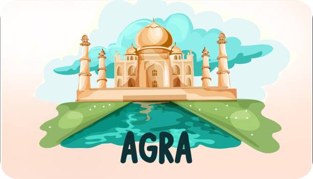 AVI Rectangular Fridge Magnet Colorful Taj Mahal Agra Travel souvenir RFM00067 Fridge Magnet Pack of 1