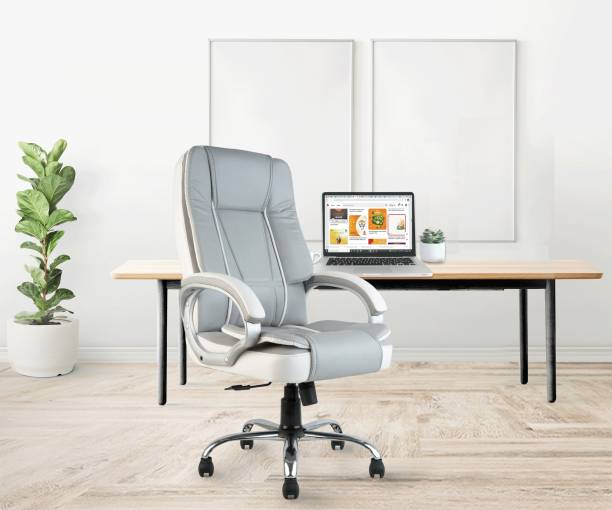 INNOWIN Venture High Back Ergonomic Grey Leatherette Office Adjustable Arm Chair