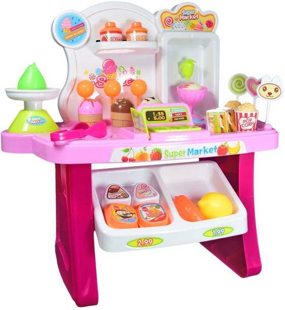 Elektra 34 PCS Kids Mini Supermarket Assemble Play Set with lights & Sounds Toy for Kids