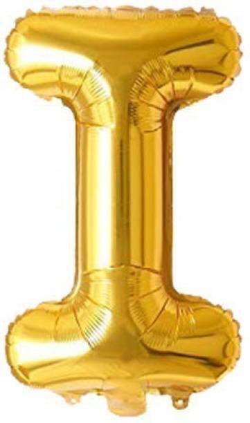 Fewzen Printed Gold Foil Letter Balloon Party Decoration (Alphabet I) Letter Balloon