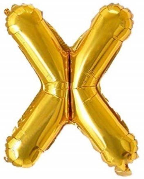 Fewzen Printed Gold Foil Letter Balloon Party Decoration (Alphabet X) Letter Balloon