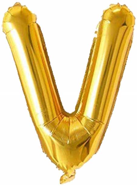 Fewzen Printed Gold Foil Letter Balloon Party Decoration (Alphabet V) Letter Balloon