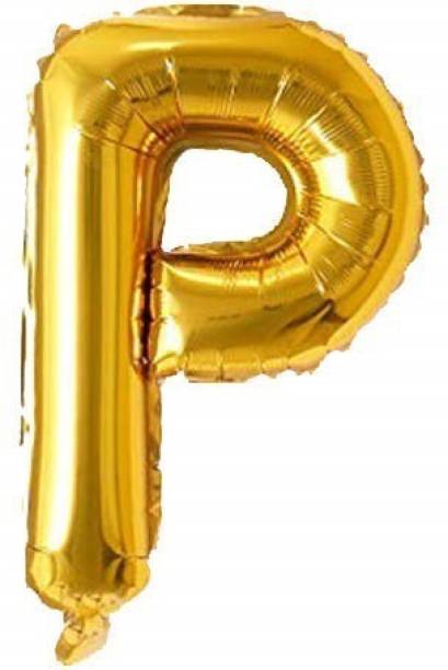 Fewzen Solid Gold Foil Letter Balloon Party Decoration (Alphabet P) Letter Balloon
