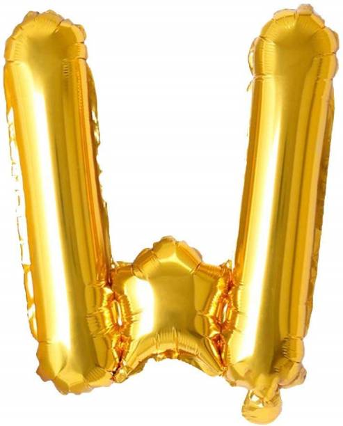 Fewzen Printed Gold Foil Letter Balloon Party Decoration (Alphabet W) Letter Balloon