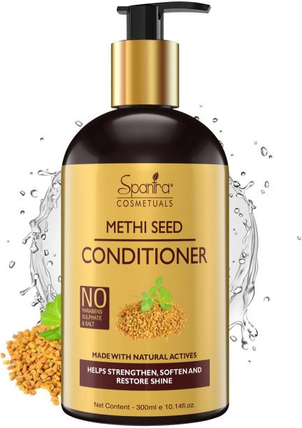 Spantra Methi Seed Hair Conditioner Helps Strengthen, Soften and Restore Shine to your Hair , Made with with Natural Actives, Paraben and Sulphate Free, 300ml Hair Conditioner, Suitable for All Hair Type(300 ml)