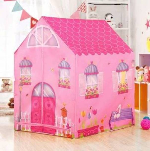 Ghoniya enterprise Jumbo Size Extremely Light Weight , Water Proof Doll House Tent for 10 Year Old Girls With Air boll (Pink) (Multicolor)
