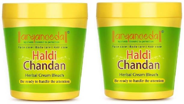 Aryanveda Herbals Haldi-Chandan Bleach Cream,250gm Pack of 2