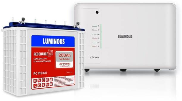 LUMINOUS iCon 1100+RC 25000 Tubular Inverter Battery