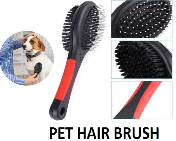 Pet Grooming CombProfessional Double Sided Grooming for Dog Cat Guinea Pig Rabbit Double Sided Comb Dog Brush & Cat Brush Slicker Pet Pin and Bristle Silicone Handle Pet Brush Dog Brush & Cat Brush 
