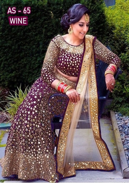 mirror work lehenga online shopping