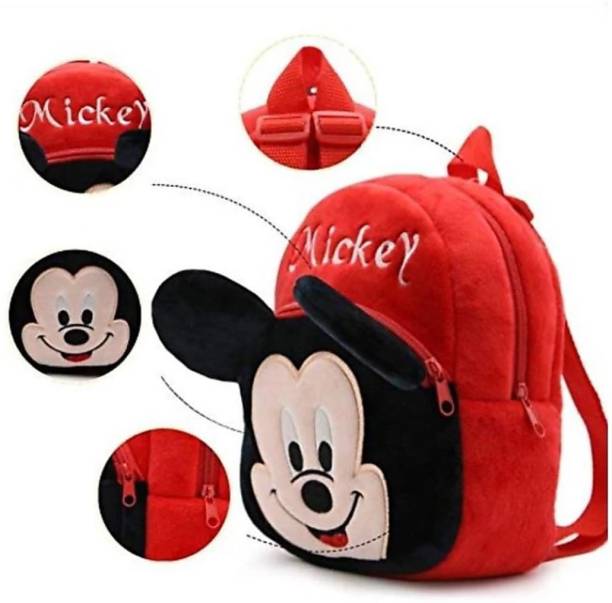 PALTANSTORE Mickey Mouse School Bag For Kids S0ft Plush Backpack For Small Kids Nursery Bag (Age 2 to 6 Years) School Bag (Multicolor, 10 L) Waterproof Backpack