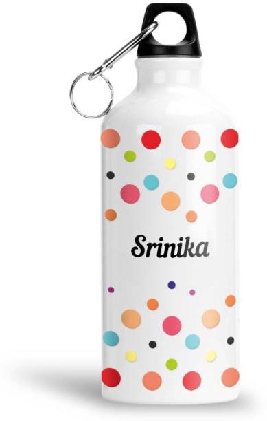 Furnish Fantasy Colorful Dots Aluminium Sipper Bottle - Best Happy Birthday Gift for Kids, Srinika 600 ml Bottle