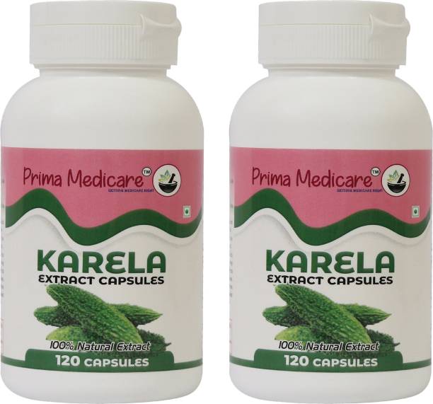 Prima Medicare 100% Natural Karela Extract Capsules for Diabetic & Sugar Control - 240 Capsules
