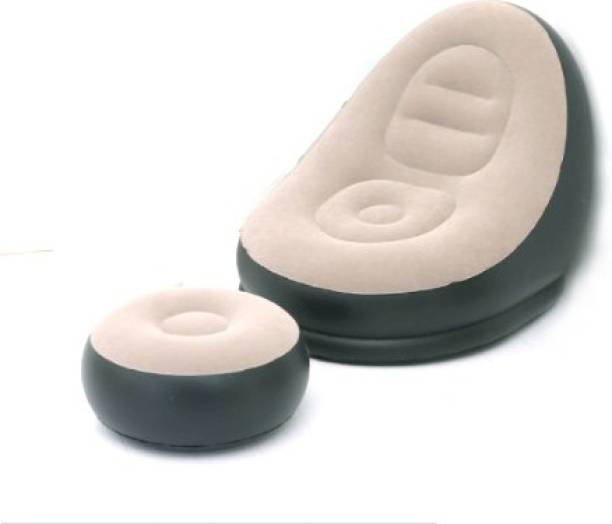 MS MODSTYLE Inflatable Air Chair with Footstool PVC 1 Seater Inflatable Sofa