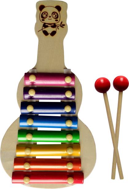 Mayflower guitar wooden xylophone musical toy for children with 8 note (big size) - pack of 1- Multi color