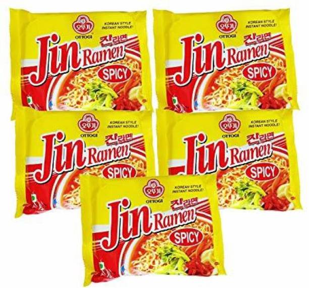 Ottogi Jin Ramen Korean Style - Pack of 5 Instant Noodles Vegetarian