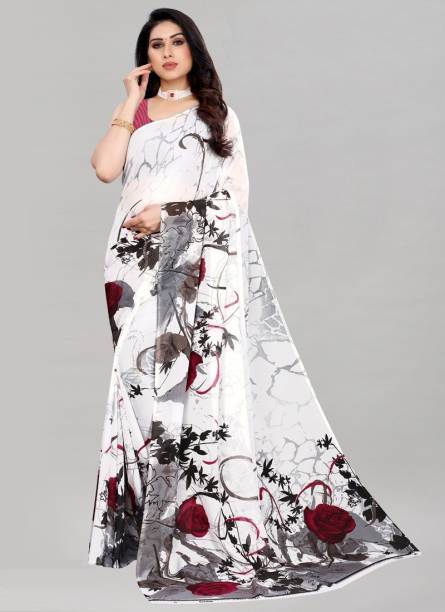 Floral Print Daily Wear Georgette Saree Price in India