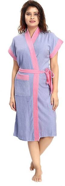 Poorak Pink Belt Blue XL Bath Robe