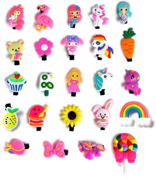 YELLOW CHIMES 24 pcs Hair Clips for Kids Cute Characters Hair Accessories Pretty Alligator Hairpins for Toddlers Small Girls Kids (Pack of 24) Hair Clip