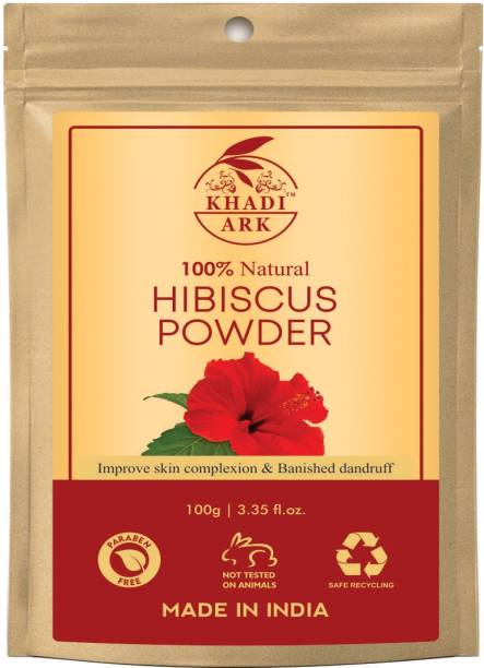 Khadi Ark Hibiscus Powder for Anti Dandruff, Itchy Scalp and Grey to Black Hair (Grey to Black Hair When Used with Henna)