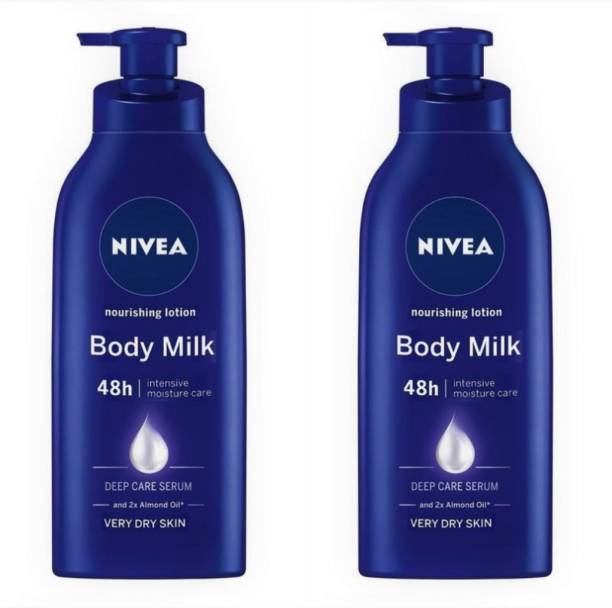 NIVEA Body Lotion for Very Dry Skin, Nourishing Body Milk with 2x Almond Oil (Pack of 2)