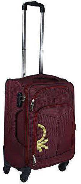 United Colors of Benetton Maroon Benetton Soft Luggage Trolley Expandable  Cabin Suitcase - 20 inch