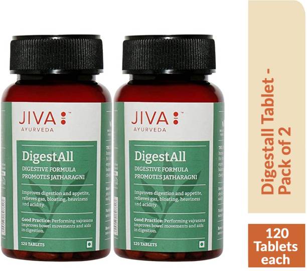 JIVA Digestall Tablets - Relief from Indigestion and Gastric Problems - 120 Tablets Each - Pack of 2