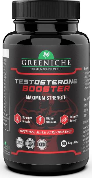 Greeniche Testosterone Booster for Men Shilajit, Ashwagandha, Safed Musli & Horny |16 Herbs