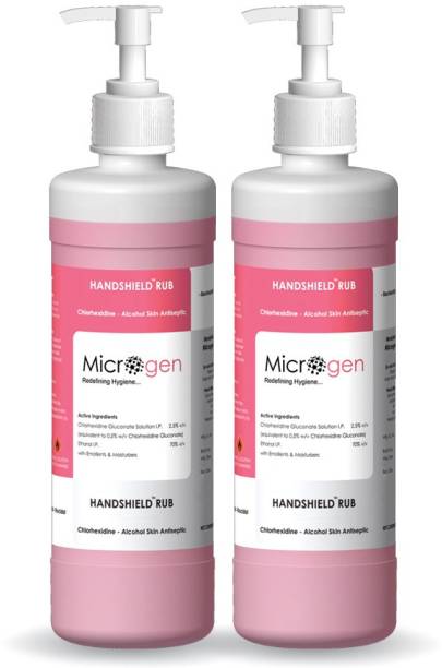 Microgen Handshield Rub 70% Ethanol Based  each (500ml) | Pack of 2 Hand Rub Pump Dispenser