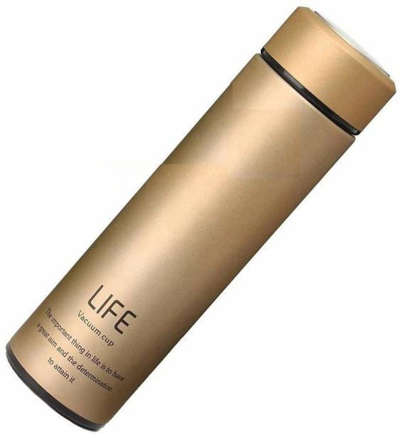 Adnate Double Wall Vacuum Flask Insulated Thermos Travel Water Bottle (Gold) 450 ml Flask