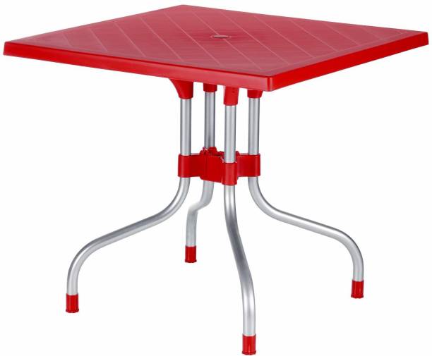 Supreme Olive 4 Seater Plastic Dining Table for Home (Coke Red) Plastic Coffee Table