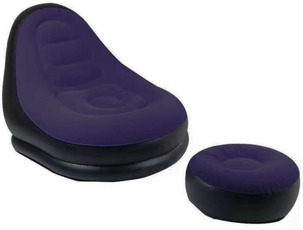 GTC Inflatable Air Chair with Footstool 81003 (116x98x83 CM) Purple Vinyl 1 Seater Inflatable Sofa