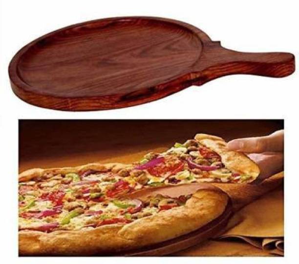 NextNewBetter Diameter: 12*9 Inch Wood Pizza/Snack Serving Plate for Kitchen/Home/Café Sheesham Wood, ) Pizza Tray Pizza Tray