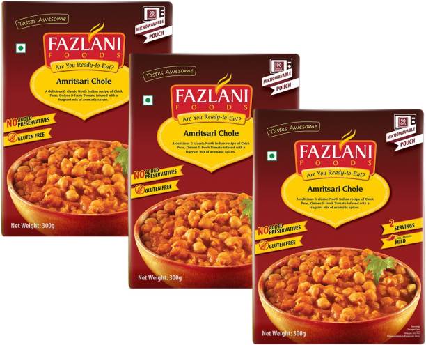 FAZLANI FOODS Amritsari Chole(Chick Peas) Curry, (Pack of 3, 250gm each) 750 g