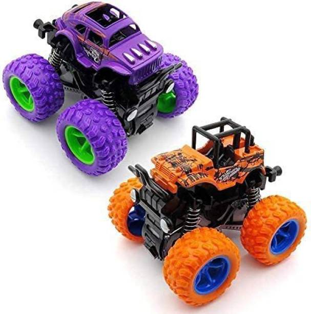TOYHILLS Monster Truck Toys for Kids Friction Powered Monster Truck Car Toy for Baby Push & Go Toys 4wd Monster Truck Combo Set for Boys & Girls