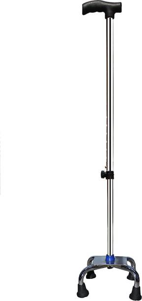 roston Surgical™ Quadripod Chroome Height Adjustable Men/Women/Old People Walking Stick Walking Stick
