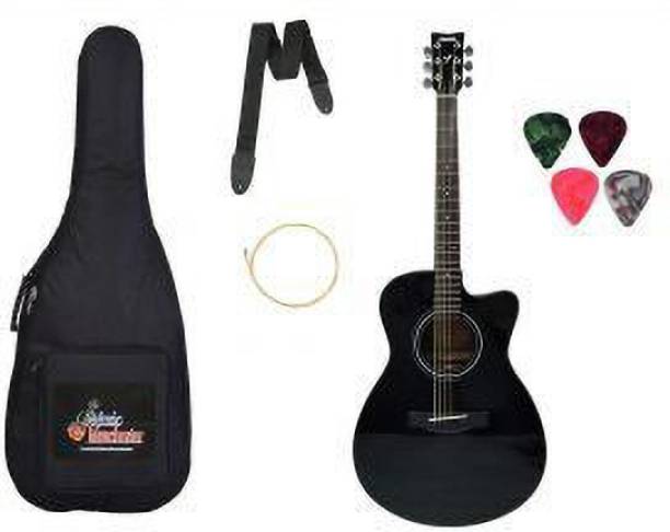 YAMAHA FS80C-Black The Ultimate Concert-body Cutway Acoustic Guitar with Padded Bag, Plectrums, string, belt Combo Pack Acoustic Guitar Tonewood Rosewood