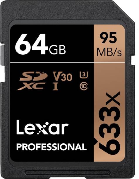 Lexar 633X 64 GB SDXC Class 10 95 Mbps  Memory Card