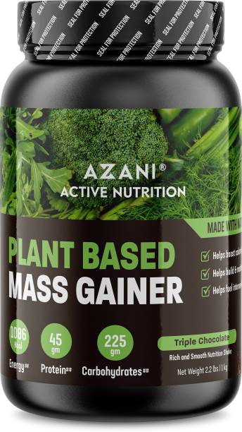 Azani Mass Gainer 1kg,1083 Kcal,45g Vegan Protein,0.3g Ashwagandha Weight Gainer Weight Gainers/Mass Gainers