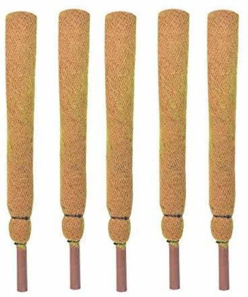 Digihub Coco Pole - Coir Moss Stick (2 Feet, 60 cm, 5 Pieces) for Plant Support Garden Mulch