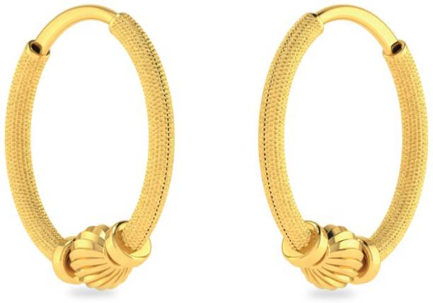 LORDS JEWELS Mother Love Gold Earring Yellow Gold 22kt Hoop Earring Yellow Gold 22kt Hoop Earring