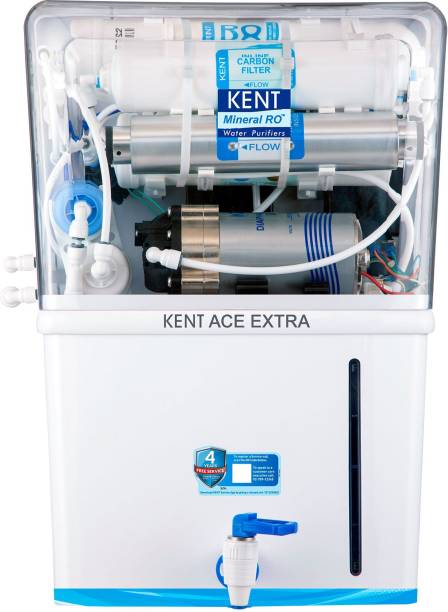 KENT Ace Extra/ Ace Alkaline 8 L RO + UV + UF + TDS Control + Alkaline + UV in Tank Water Purifier with Alkaline Water