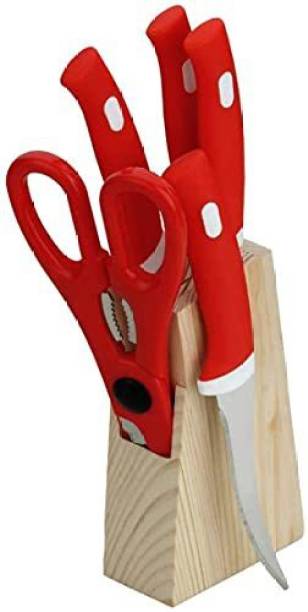 Saule Wooden Knife Stand with Stainless Steel 5 Pcs Knife Sets Stainless Steel Fruit Knife Set