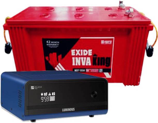 EXIDE IKST 1350 +Luminous Zelio+ 1100 Tubular Inverter Battery