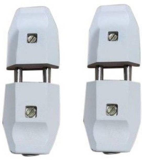 snehatrends Polycarbonate 2 pin Male-to-Female 6A Connector Plug Top for Electric Fittings (4 cm x 3 cm x 1cm,White)Set of 2 Plastic Light Socket