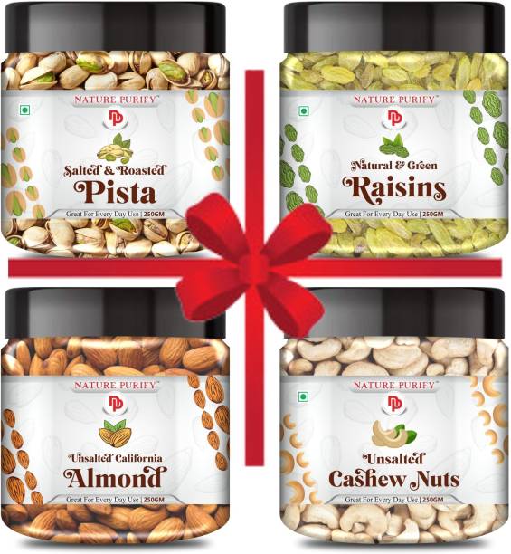 Nature Purify Dry Fruits Combo Pack (Almond,Cashew,Pista,Kishmish) (250gm*4) Almonds