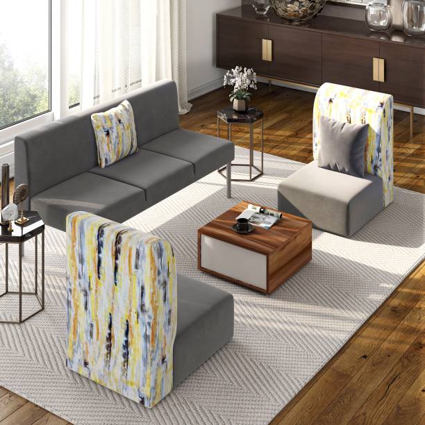 Bharat Lifestyle Imperial with Coffee Table Fabric 3 + 1 + 1 Sofa Set
