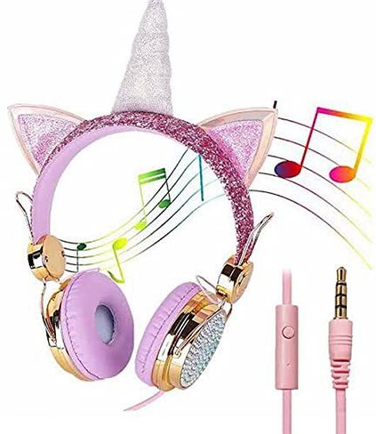 Tera13 Unicorn Wired On Ear Headphone with mic Headphones for