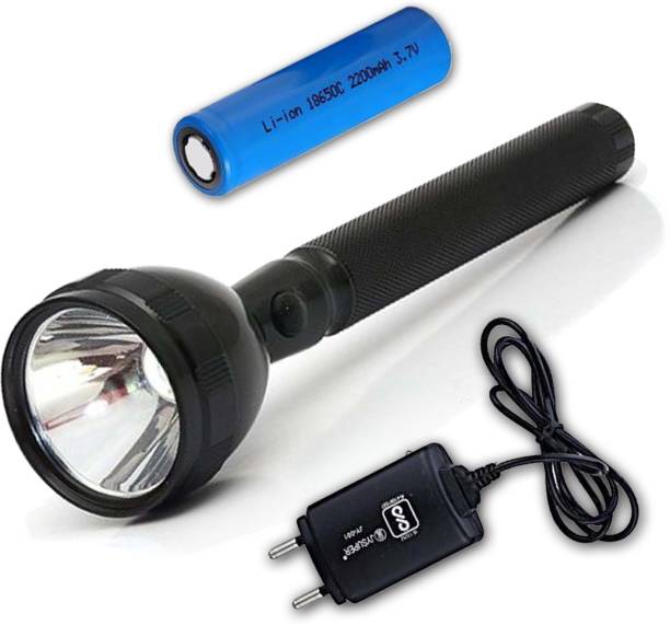 JY-SUPER 2W Strong Light with Micro Halogeno Technology Flashlight Torch and Long lasting Battery Backup with COB LED Torch