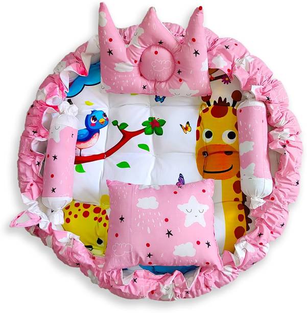 GIRGIT BB10 Digital Printed Reversible Shaped 4 Pillows for New Born Babies bed set Baby Bed Printed